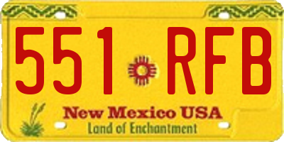 NM license plate 551RFB