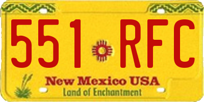 NM license plate 551RFC