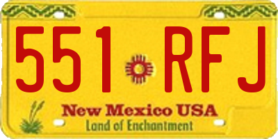 NM license plate 551RFJ