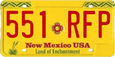 NM license plate 551RFP