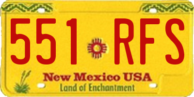 NM license plate 551RFS