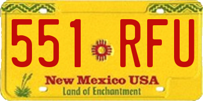 NM license plate 551RFU