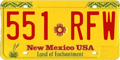 NM license plate 551RFW