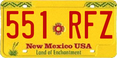 NM license plate 551RFZ