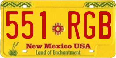 NM license plate 551RGB