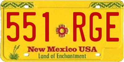 NM license plate 551RGE