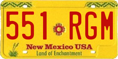 NM license plate 551RGM