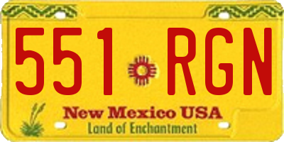 NM license plate 551RGN