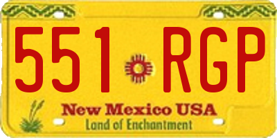 NM license plate 551RGP