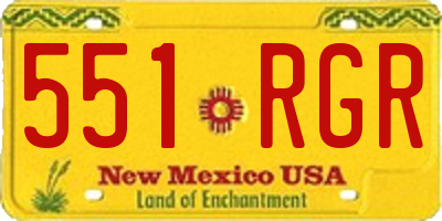 NM license plate 551RGR