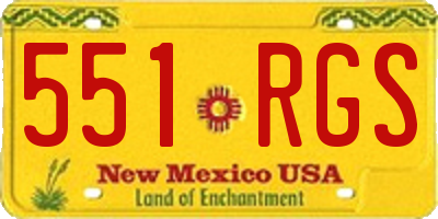 NM license plate 551RGS