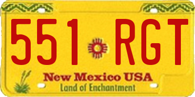 NM license plate 551RGT