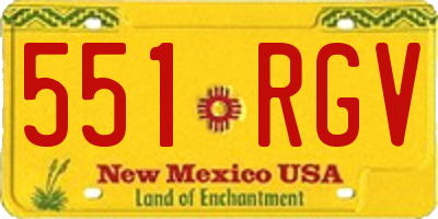 NM license plate 551RGV