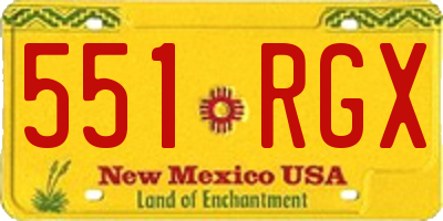 NM license plate 551RGX