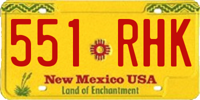 NM license plate 551RHK