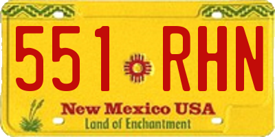 NM license plate 551RHN