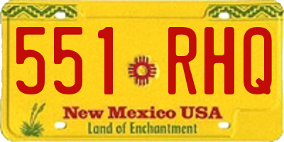 NM license plate 551RHQ