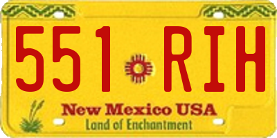 NM license plate 551RIH