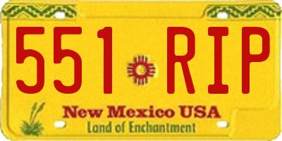 NM license plate 551RIP