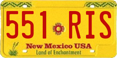 NM license plate 551RIS