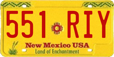 NM license plate 551RIY