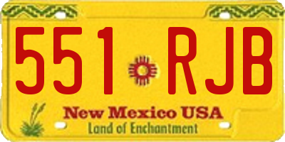 NM license plate 551RJB