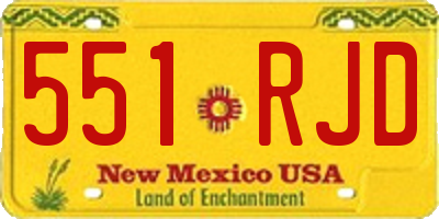 NM license plate 551RJD