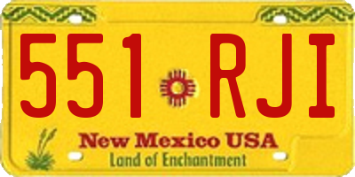 NM license plate 551RJI