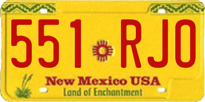 NM license plate 551RJO