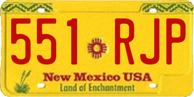 NM license plate 551RJP