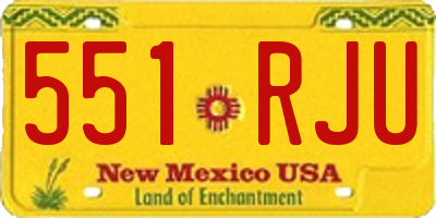 NM license plate 551RJU