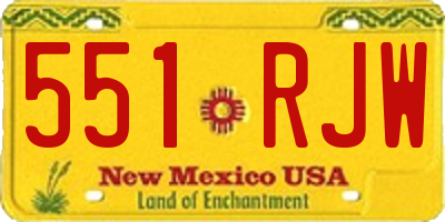 NM license plate 551RJW