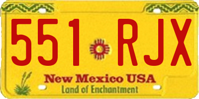 NM license plate 551RJX