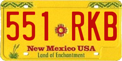 NM license plate 551RKB