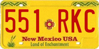 NM license plate 551RKC