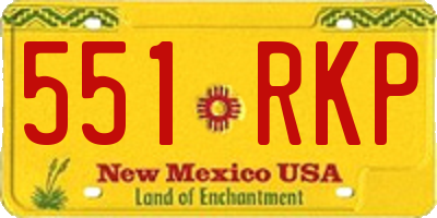 NM license plate 551RKP