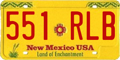NM license plate 551RLB