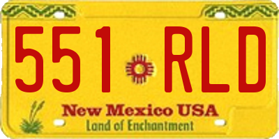NM license plate 551RLD