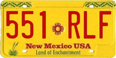 NM license plate 551RLF