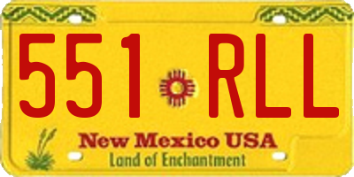 NM license plate 551RLL