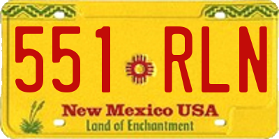 NM license plate 551RLN