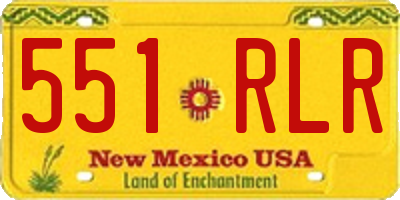 NM license plate 551RLR