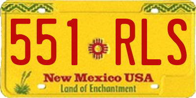 NM license plate 551RLS