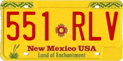 NM license plate 551RLV