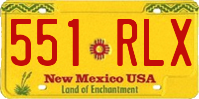 NM license plate 551RLX