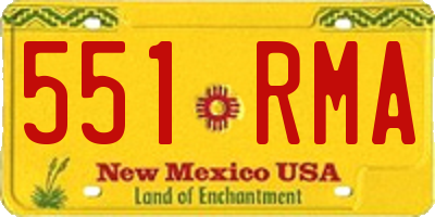 NM license plate 551RMA