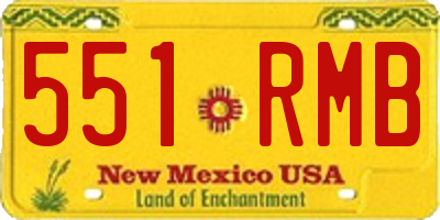 NM license plate 551RMB