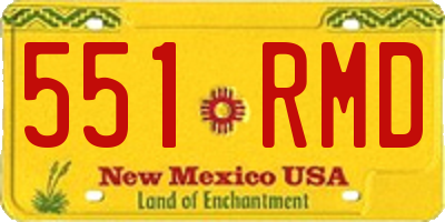 NM license plate 551RMD