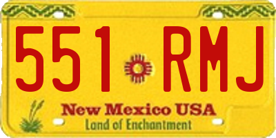 NM license plate 551RMJ