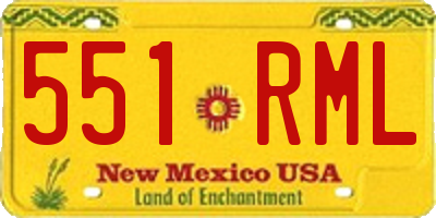 NM license plate 551RML